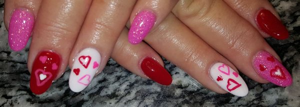 Nexgen Almond Heart Bling Nails