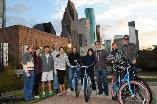 The beautiful Downtown Houston skyline from the George H.W. Bush Monument.