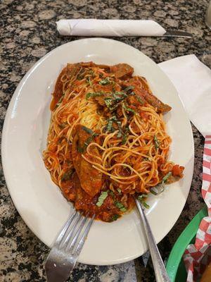 Vermicelli All Arrabbiata with sausage: $15.95, wasn't my favorite