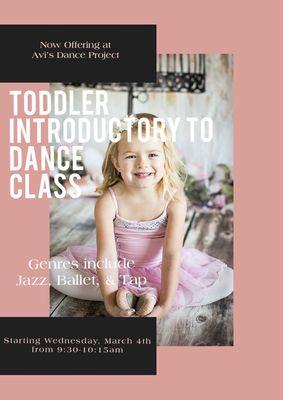 NOW OFFERING TODDLER CLASSES