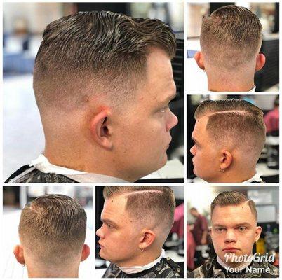 SKIN FADE COMBOVER WITH HARD PART