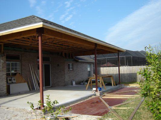 Screen Room Addition During, Brick Columns Jacksonville Fl