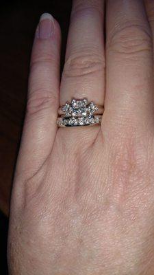 My beautiful and now cleaned and inspected rings from Jared.