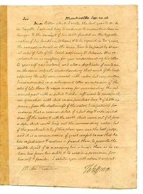 Our first acquisition occurred in 1889. Thomas Jefferson to M. du Plantier, Sept 24, 1808.