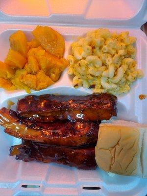 Ribs, Mac&Cheese, Yams