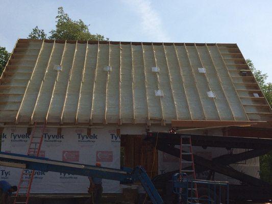 Closed- cell foam insulation for an A-Frame home near Mackinaw,IL