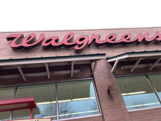 view of Walgreens sign