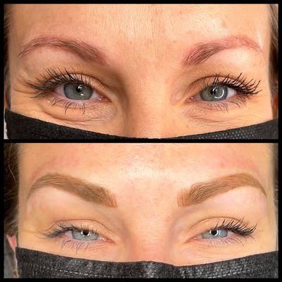 Has your old microblading turned red, blue, or gray? I offer color corrections to bring your brows back to life