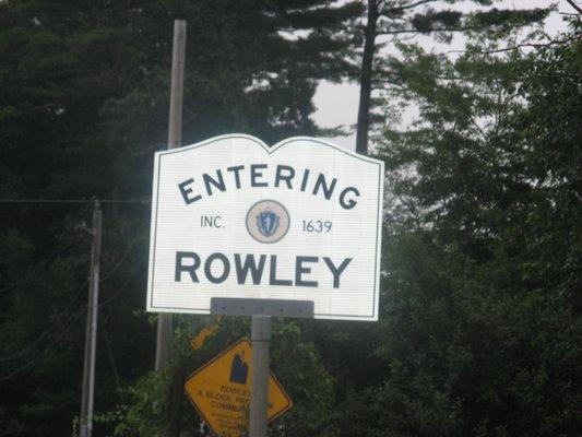 Rowley town sign.