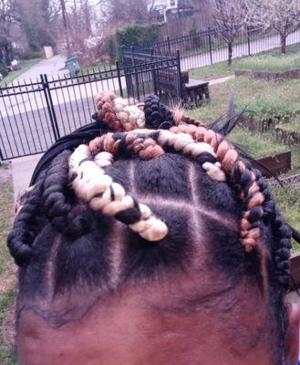 This is what Sarah did to my hair. Box braids