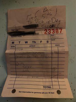 The reciept