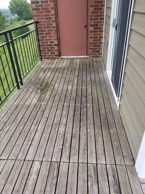 Deck before power washing and sealing.