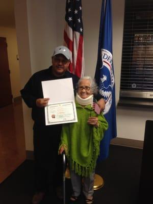 This is one of my clients obtaining her citizenship.