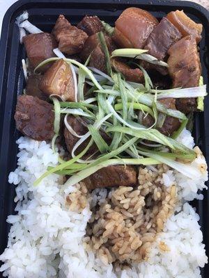 Pork belly rice bowl. Would not recommend.