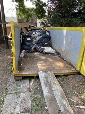 Dumpster for trash after foreclosure clean out.