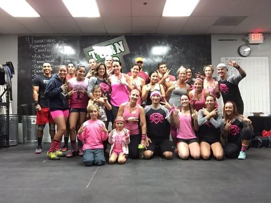 Here's our group doing the workout Grace. We got together for Breast Cancer Awareness! We helped out a girl with Breast Cancer.