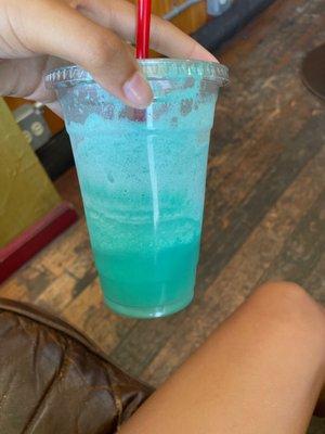 Blue raspberry blended infused redbull