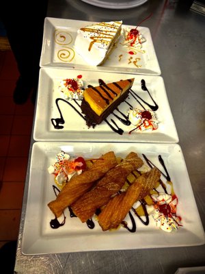 Tres leche , chocolate flan  & churros !!!