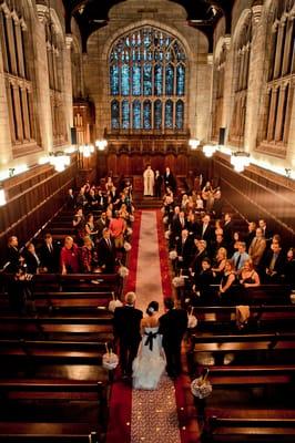 A photo we snapped shooting a wedding at Bond Chapel.