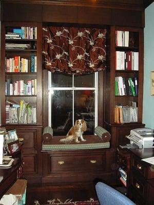 Baloon shade and custom window seat for client's office space