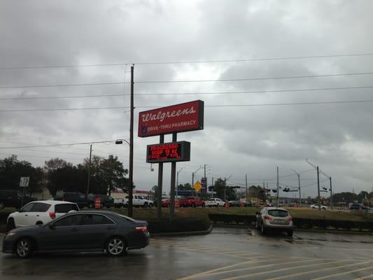 Parking lot of Walgreens