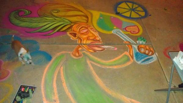 Fillmore tattoo "share with friends" chalk art.