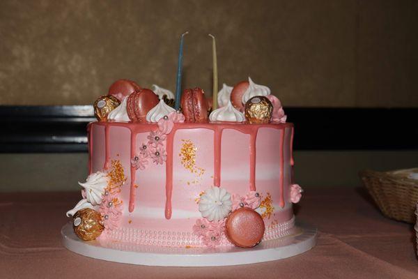 Side view of cake