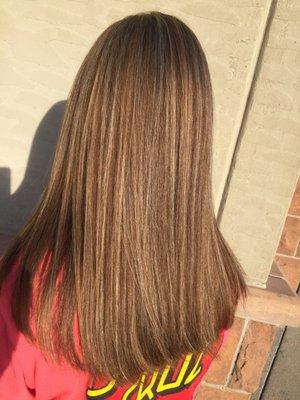 My daughter wanted some highlights, so I took her to Cyndi!  Here is the finished product!  Gorgeous!