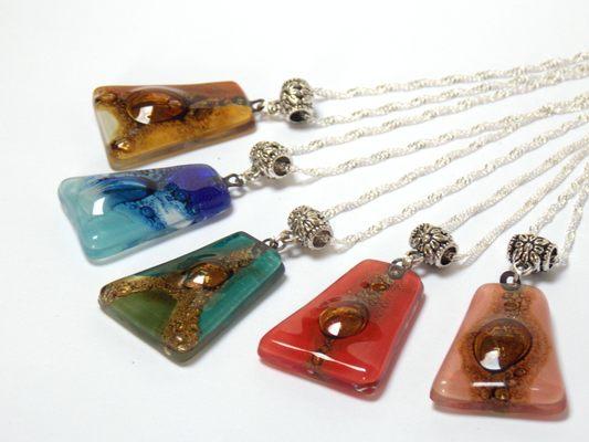 Handmade pendants. Fused Glass jewelry. One of a kind. Unique glass art. Handcrafted jewelry. https://www.instagram.com/recycledglassjewelry