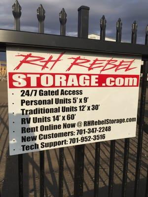 Secure Self-Storage
 Rent & Move in online 24/7
 5x9' Personal Units
 12x30' Traditional Units
 14x30' RV Units w/ Opt Electric