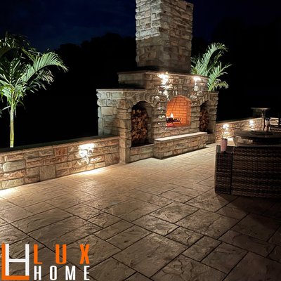 Patio and fireplace