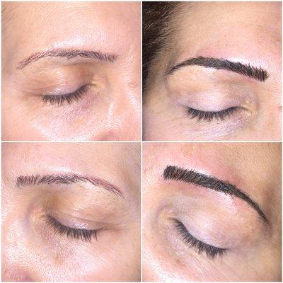 Permanent makeup eyebrow color correction