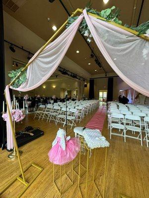 Indoor ceremony due to the rain