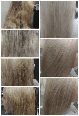 Before and after of bleach and tone