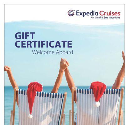 Give the Gift of Travel with our unique Expedia Cruises Gift Certificates this Christmas.