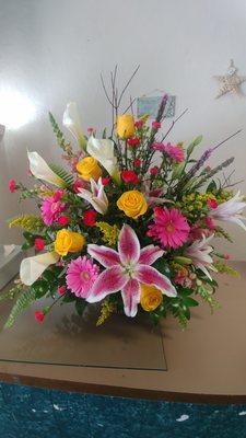 Sympathy arrangement for a funeral