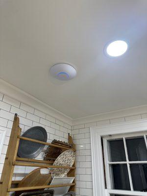 UnFi access points and recessed lights