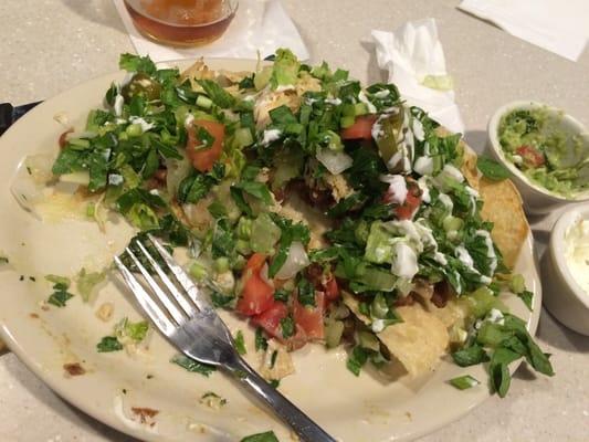 Yummy nachos! Forgot to take the picture before I dug into them. All fresh ingredients very good. Great beer selection