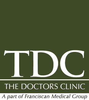 The Doctors Clinic Logo, Green square box with white lettering.