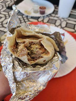 machaca burrito - looks disgusting but tastes great