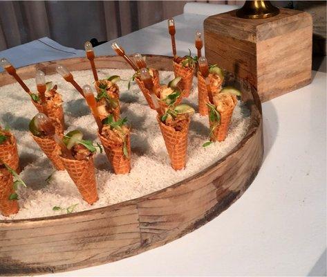 Chicken in Waffle Cones