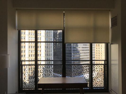 Installation of light filtering roller shades