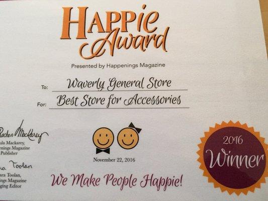 Our motto has already been " We're happy to make You happy"  we are honored to receive this award