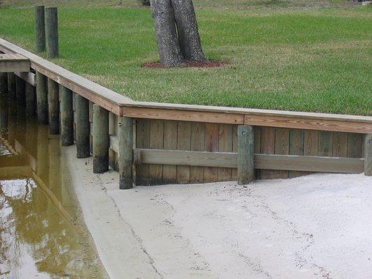 A new bulkhead will give you a clean shoreline and increase your usable yard.