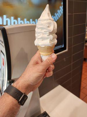 It's vanilla cone time...