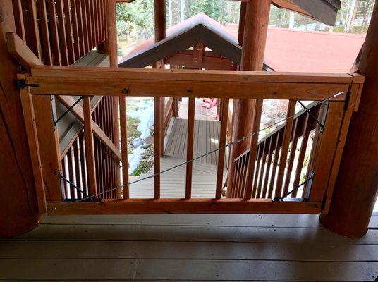 Build stair gate and stain deck/stairs