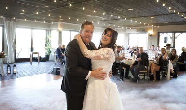 The happy bride and groom.