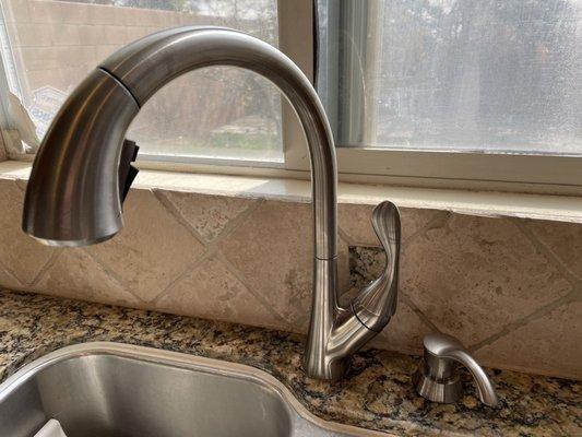 New kitchen faucet installed