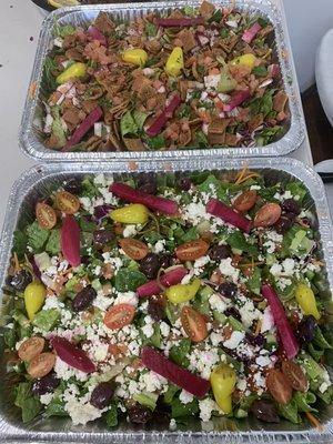 Greek and fattouch salads