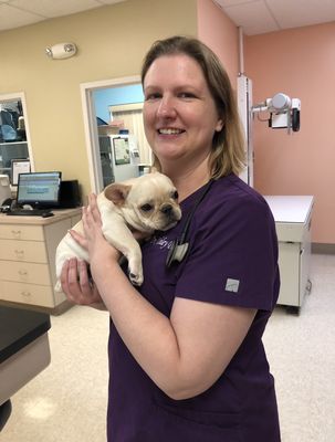 Dr. Ashley Baker updating this extra cute puppies shots.